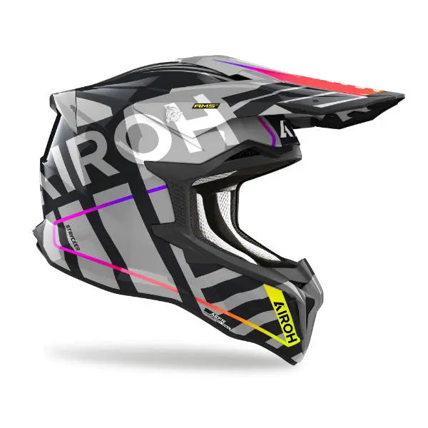 Airoh Strycker Brave Gloss Grey - FREE UK Shipping, FREE 365 Day Returns | Moto Central