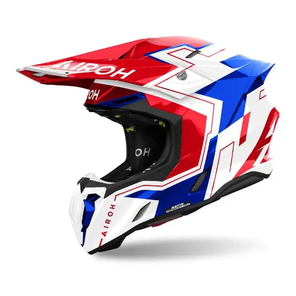 Airoh Twist 3 Dizzy Gloss Blue / Red - FREE UK Shipping, FREE 365 Day Returns | Moto Central