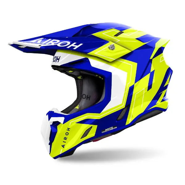 Airoh Twist 3 Dizzy Gloss Blue / Yellow - FREE UK Shipping, FREE 365 Day Returns | Moto Central