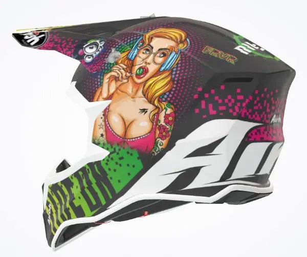 Airoh Wraap Youth Matt Pin Up - FREE UK Shipping, FREE 365 Day Returns | Moto Central