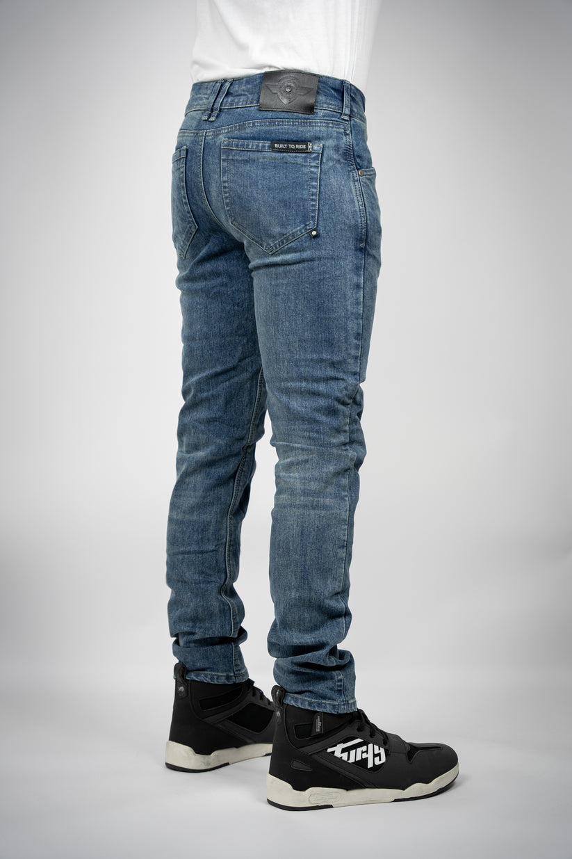 Bull-it Ajax Slim Fit Denim Jeans Steel Blue - FREE UK Shipping, FREE 365 Day Returns | Moto Central