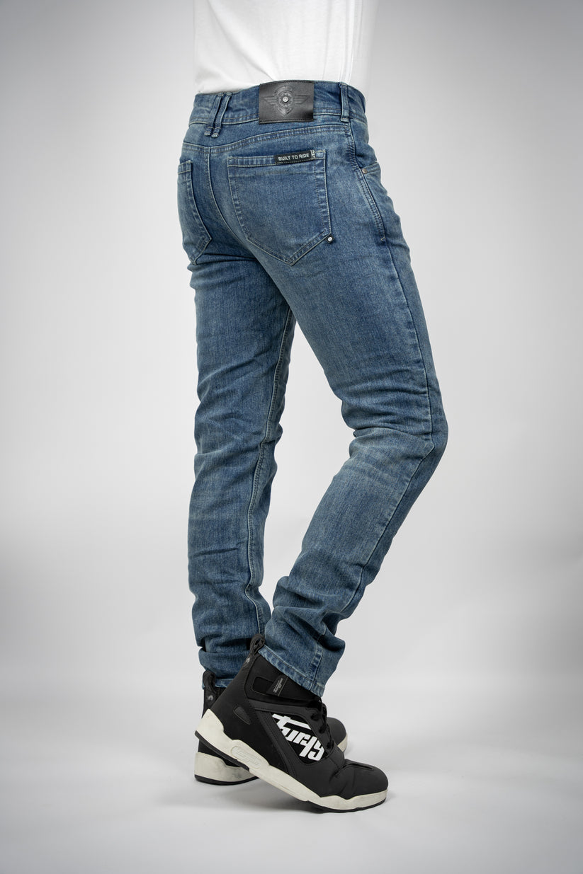 Bull-it Ajax Slim Fit Denim Jeans Steel Blue - FREE UK Shipping, FREE 365 Day Returns | Moto Central