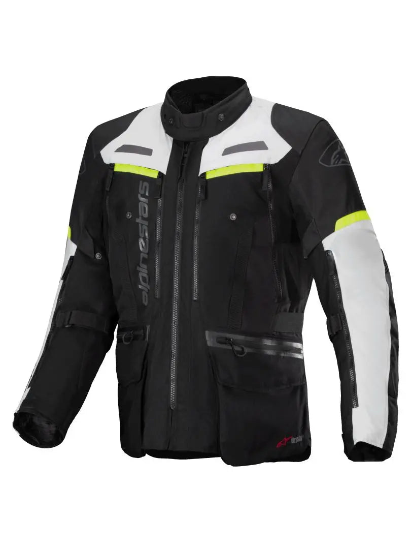 Alpinestars Bogota Pro Drystar Textile Jacket Black / Ice Grey / Fluo Yellow - FREE UK Shipping, FREE 365 Day Returns | Moto Central