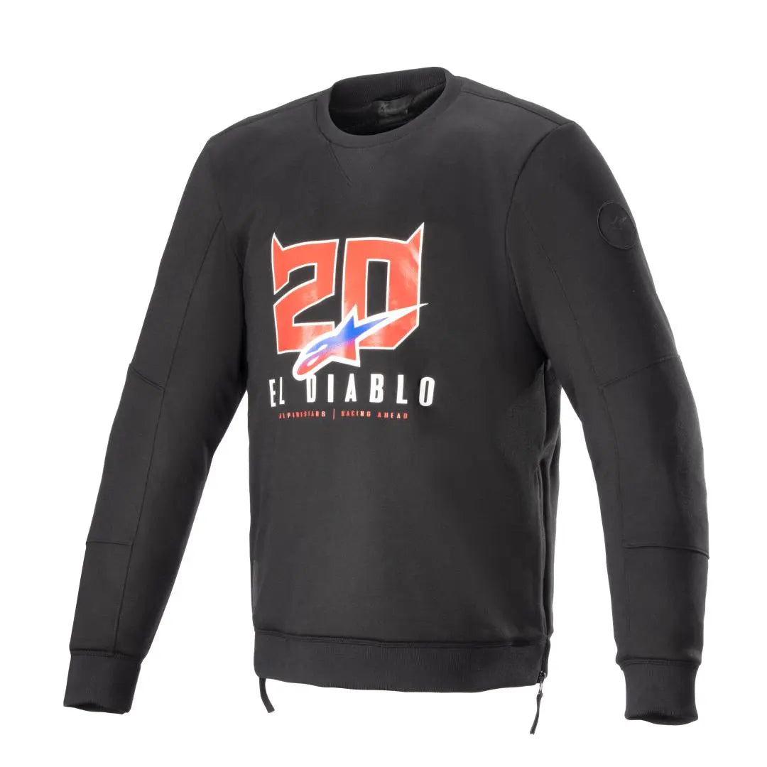 Alpinestars FQ20 Legit Crew Fleece Sweatshirt Black / Bright Red - FREE UK Shipping, FREE 365 Day Returns | Moto Central