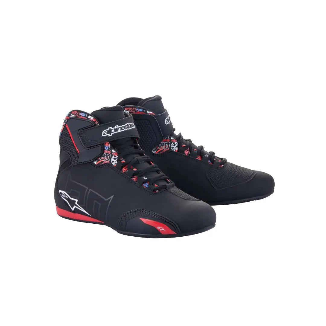 Alpinestars FQ20 Sektor Short Boots Black / Bright Red - FREE UK Shipping, FREE 365 Day Returns | Moto Central