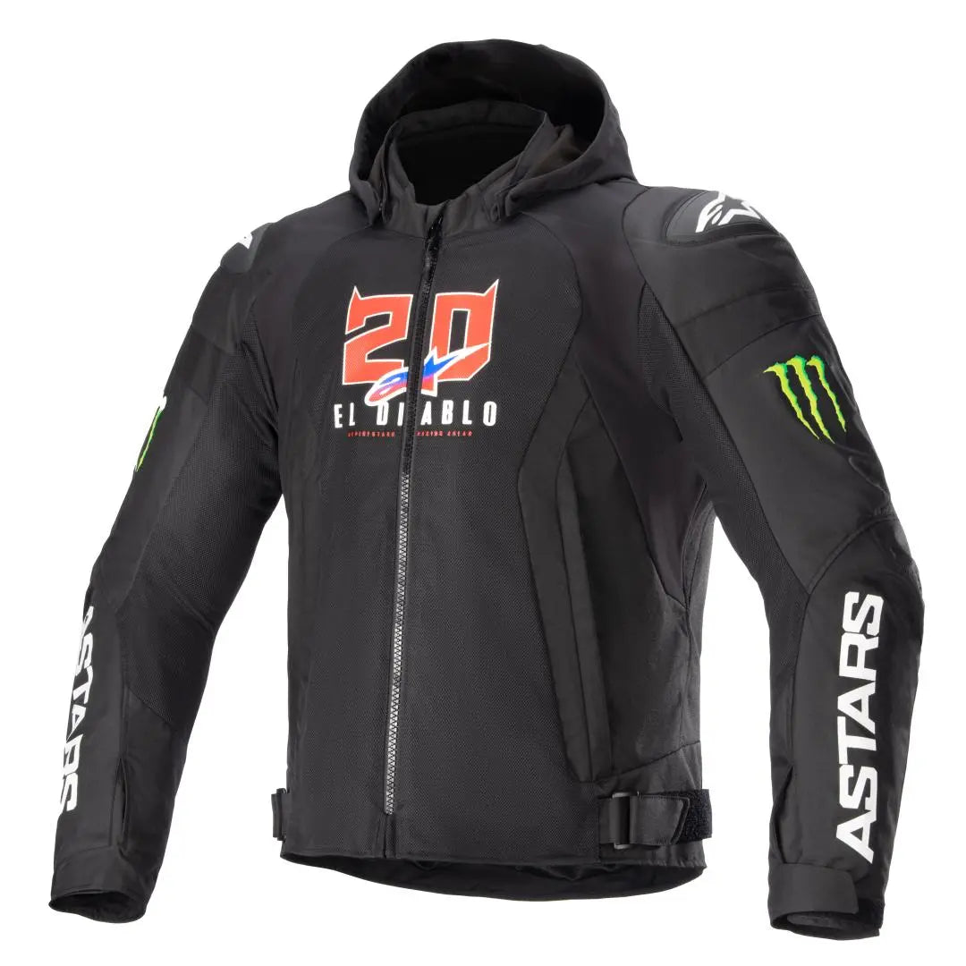 Alpinestars FQ20 Zaca Air Monster Textile Jacket Black / White - FREE UK Shipping, FREE 365 Day Returns | Moto Central