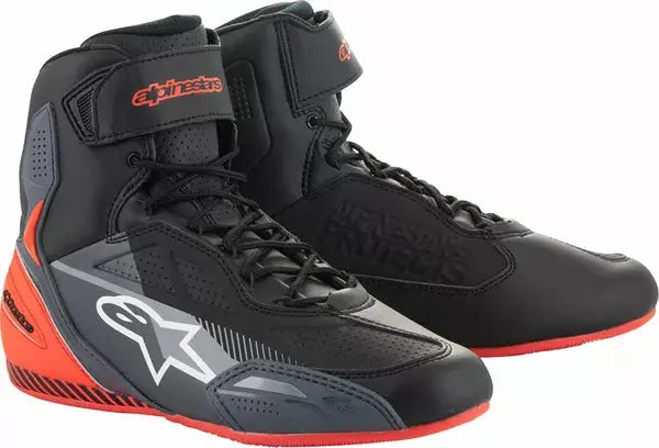 Alpinestars Faster-3 Shoes Black / Grey / Red - FREE UK Shipping, FREE 365 Day Returns | Moto Central