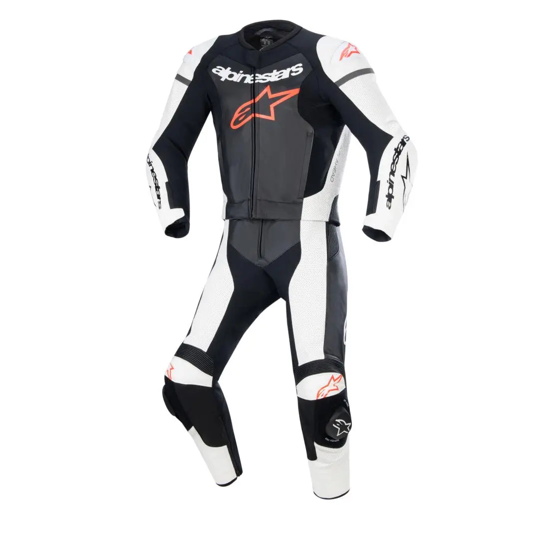 Alpinestars GP Force Lurv Two Piece Leather Suit Black / White / Fluo Red - FREE UK Shipping, FREE 365 Day Returns | Moto Central