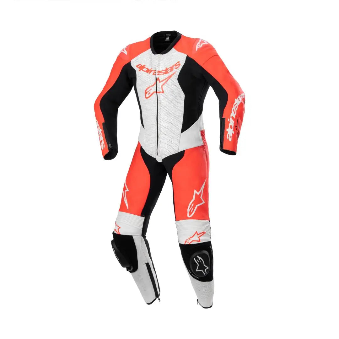 Alpinestars GP Plus V2 One Piece Youth Leather Suit Fluo Red / White / Black - FREE UK Shipping, FREE 365 Day Returns | Moto Central