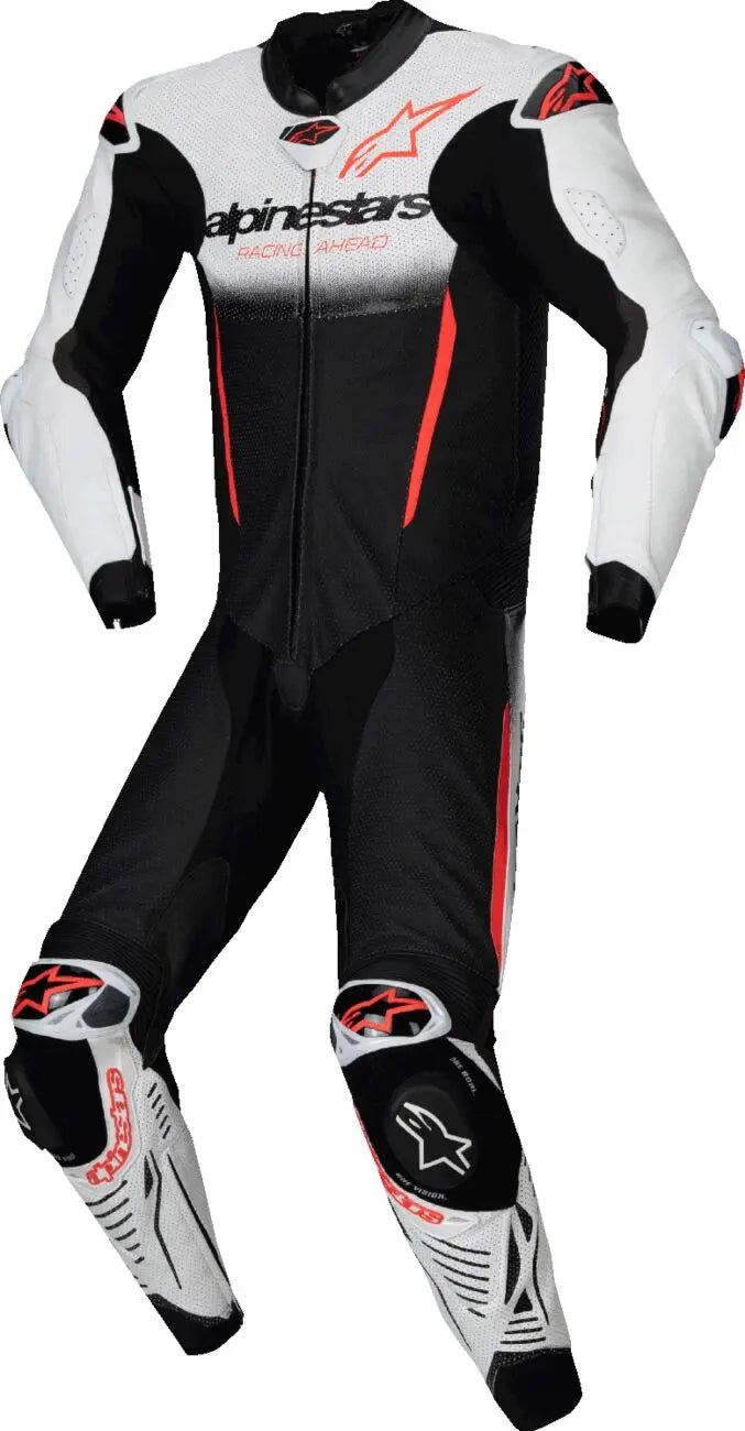 Alpinestars GP-R7 One Piece Leather Suit White / Black / Red - FREE UK Shipping, FREE 365 Day Returns | Moto Central