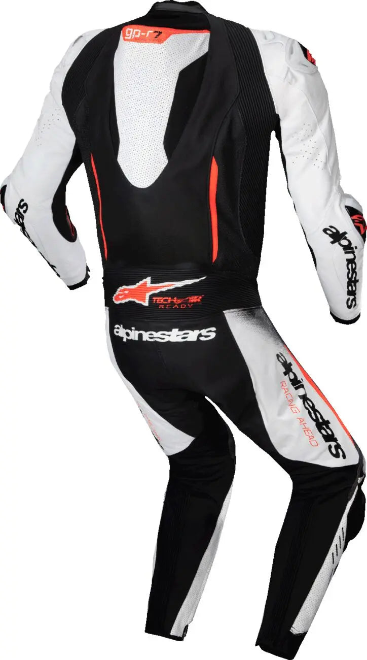 Alpinestars GP-R7 One Piece Leather Suit White / Black / Red - FREE UK Shipping, FREE 365 Day Returns | Moto Central