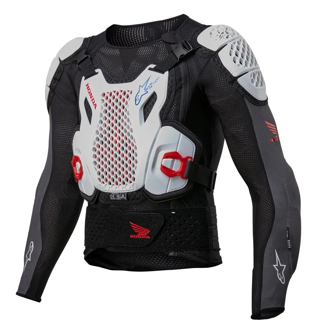 Alpinestars Honda Bionic Plus V2 Protection Jacket Black / White / Blue / Bright Red - FREE UK Shipping, FREE 365 Day Returns | Moto Central