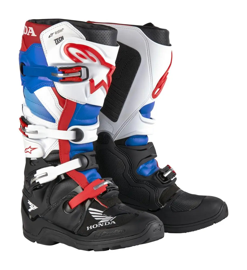 Alpinestars Honda Tech 7 Enduro Drystar Adventure Boots Black / White / Blue / Bright Red - FREE UK Shipping, FREE 365 Day Returns | Moto Central