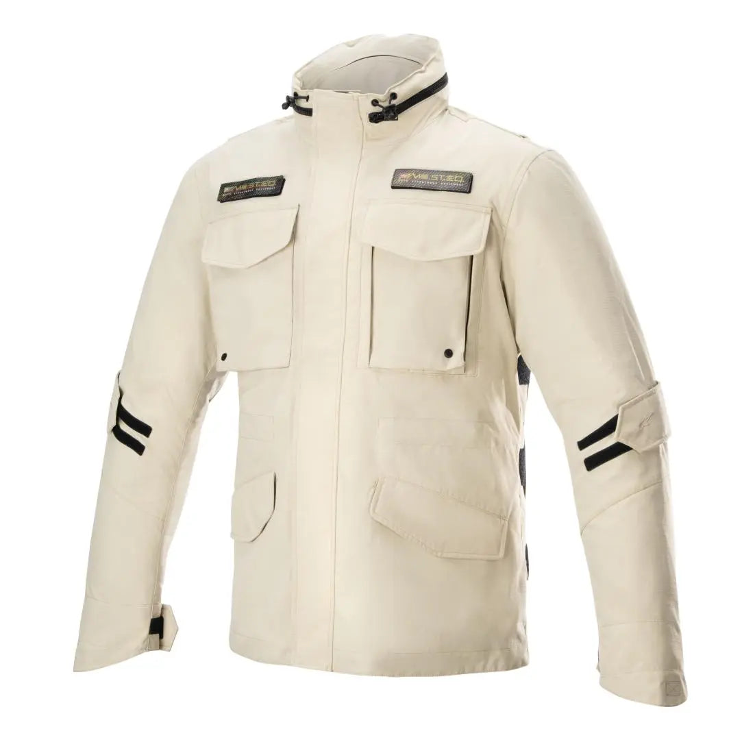 Alpinestars MO.ST.EQ Field Waterproof Primaloft Textile Jacket Sand / Military - FREE UK Shipping, FREE 365 Day Returns | Moto Central