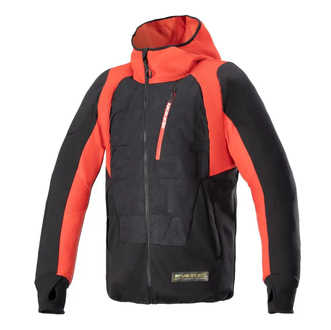 Alpinestars MO.ST.EQ Hybrid Hooded Textile Jacket Black / Flame Red - FREE UK Shipping, FREE 365 Day Returns | Moto Central