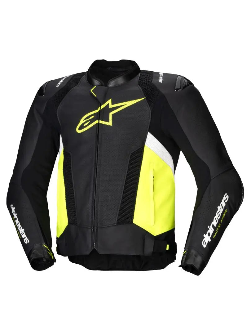 Alpinestars Missile V3 Airflow Leather Jacket Black / Fluo Yellow / White - FREE UK Shipping, FREE 365 Day Returns | Moto Central