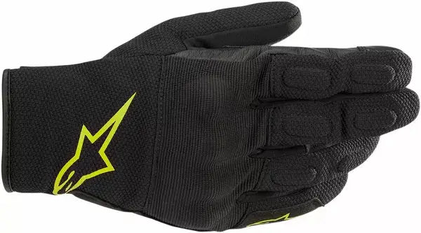 Alpinestars S-MAX Drystar Gloves Black / Fluo Yellow - FREE UK Shipping, FREE 365 Day Returns | Moto Central