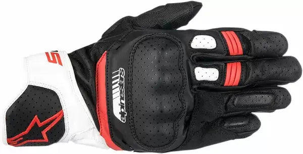 Alpinestars SP-5 Leather Gloves Black / Red / White - FREE UK Shipping, FREE 365 Day Returns | Moto Central