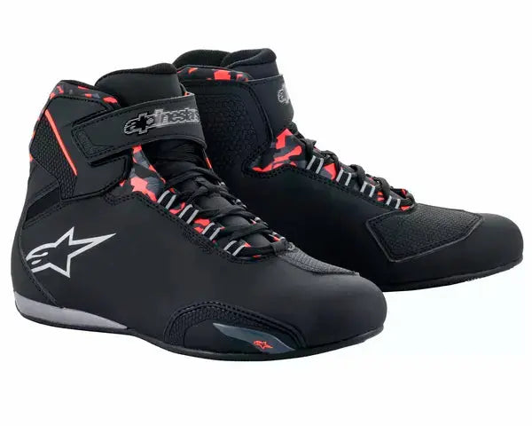 Alpinestars Sektor Waterproof Shoes Black / Grey / Red - FREE UK Shipping, FREE 365 Day Returns | Moto Central