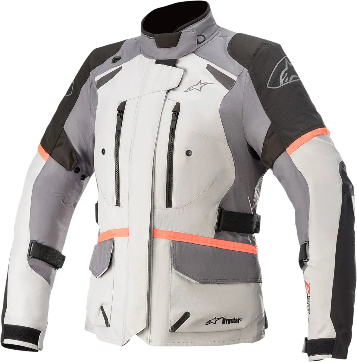 Alpinestars Stella Andes V3 Drystar Ladies Textile Jacket Coral / Dark Grey / Light Grey / Off-White - FREE UK Shipping, FREE 365 Day Returns | Moto Central