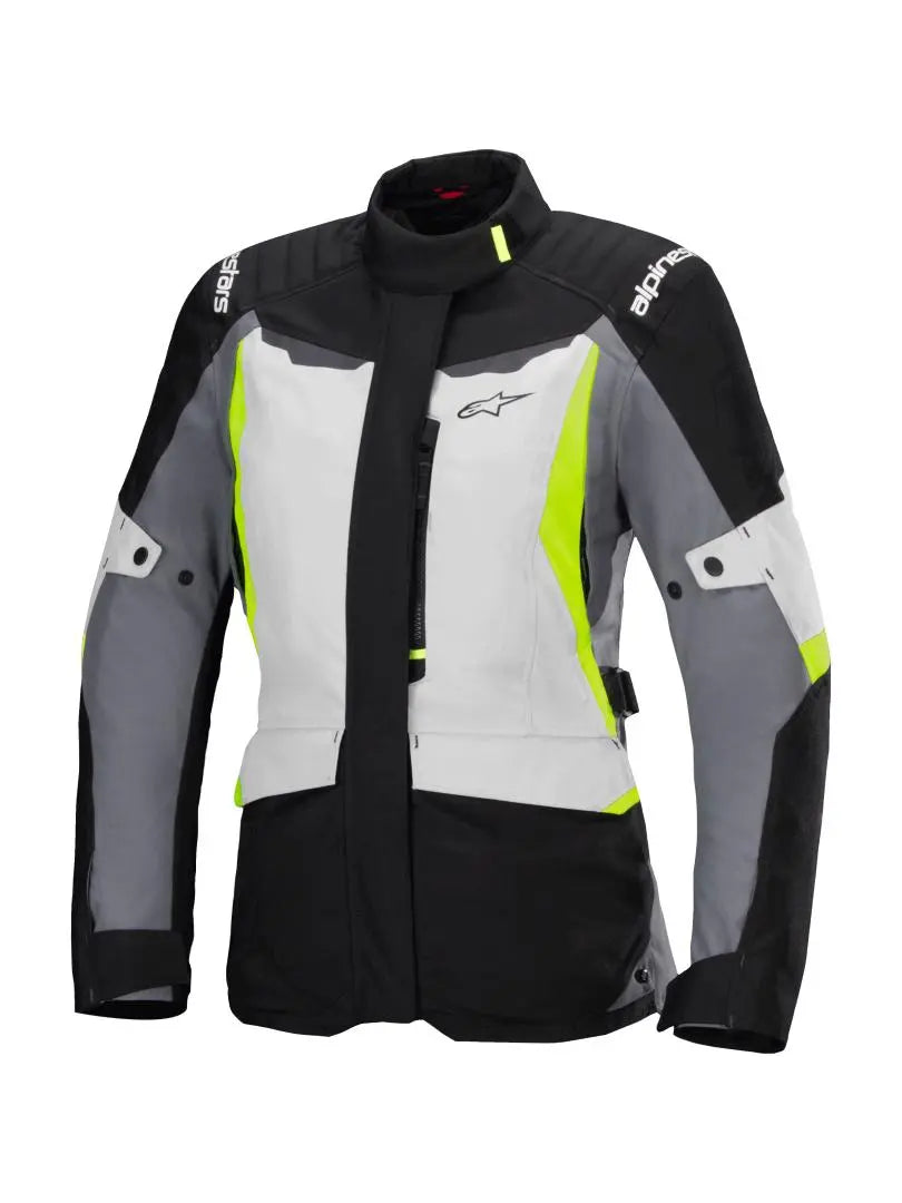 Alpinestars Stella ST-1 Waterproof Ladies Textile Jacket Ice Grey / Black / Fluo Yellow - FREE UK Shipping, FREE 365 Day Returns | Moto Central