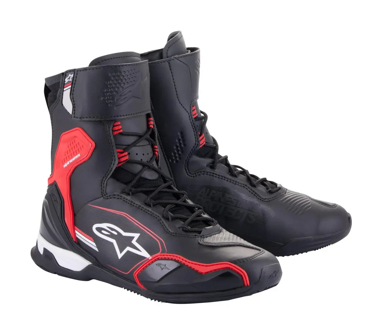 Alpinestars Superfaster Shoes Black / Bright Red / White - FREE UK Shipping, FREE 365 Day Returns | Moto Central