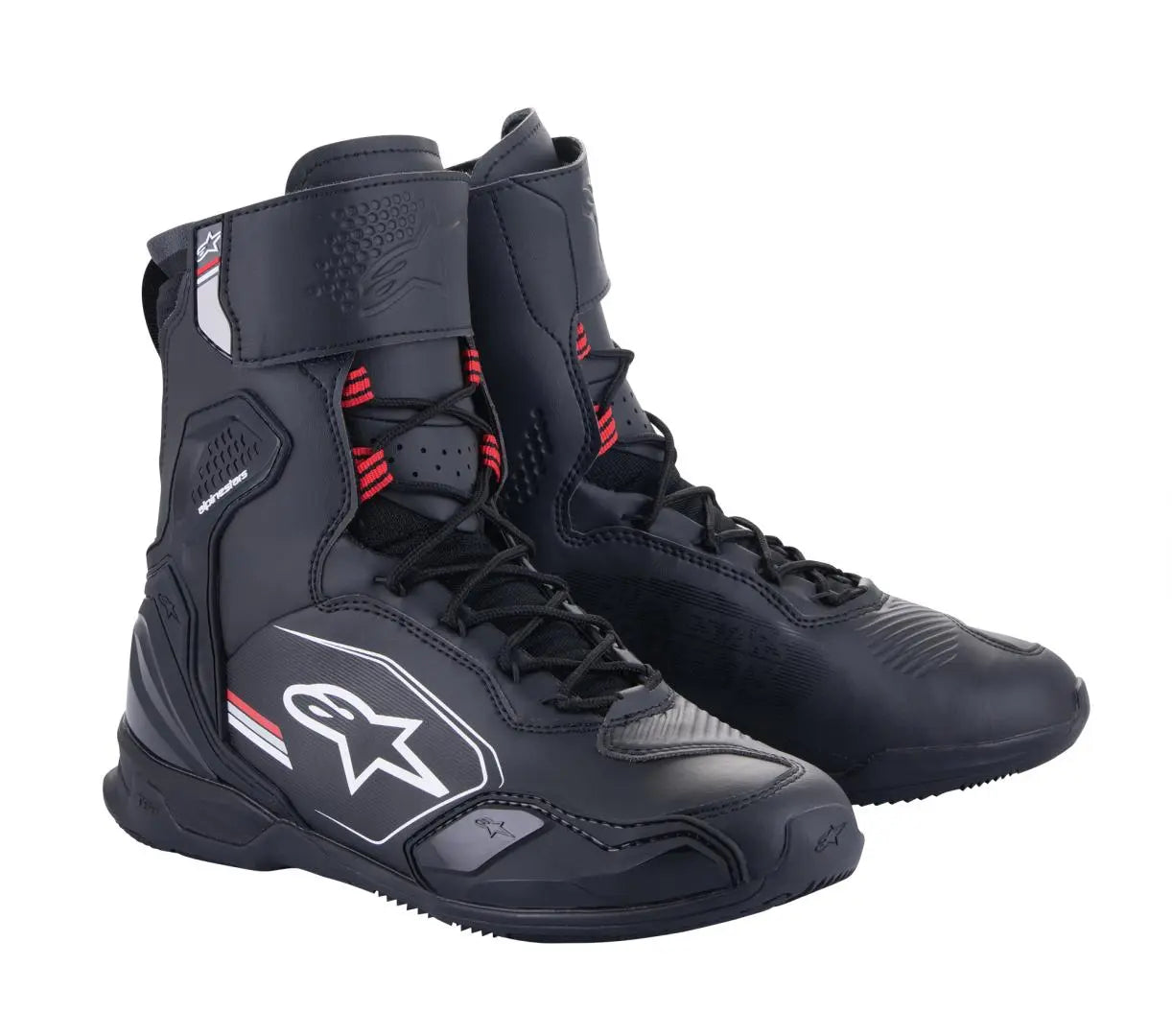 Alpinestars Superfaster Shoes Black / Grey / Bright Red - FREE UK Shipping, FREE 365 Day Returns | Moto Central