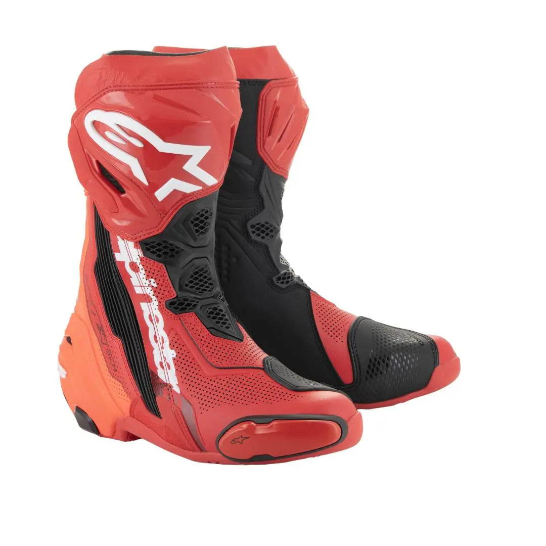 Alpinestars Supertech R Vented Boots Bright Red / Fluo Red - FREE UK Shipping, FREE 365 Day Returns | Moto Central