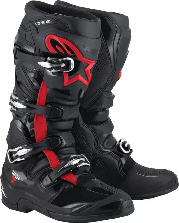 Alpinestars Tech 7 Boots Black / Fluo Red - FREE UK Shipping, FREE 365 Day Returns | Moto Central