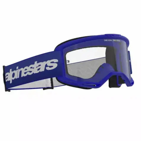 Alpinestars Vision 3 Wordmark Goggles Blue / Clear - FREE UK Shipping, FREE 365 Day Returns | Moto Central