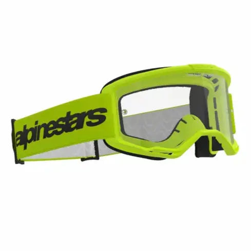 Alpinestars Vision 3 Wordmark Goggles Yellow / Clear - FREE UK Shipping, FREE 365 Day Returns | Moto Central