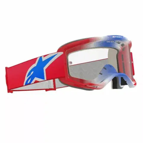 Alpinestars Vision 5 Corp Goggles Red / White / Blue / Clear - FREE UK Shipping, FREE 365 Day Returns | Moto Central