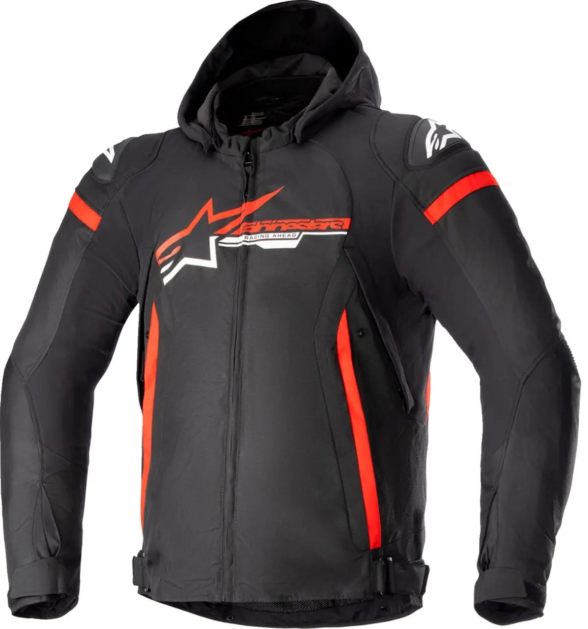 Alpinestars Zaca Waterproof Textile Jacket Black / Red / White - FREE UK Shipping, FREE 365 Day Returns | Moto Central