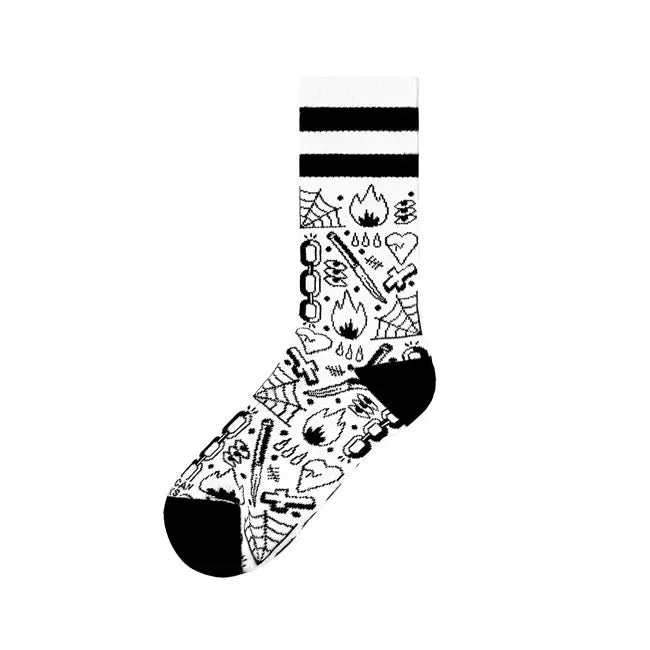 American Socks Mid High Broken Chain Socks  - FREE UK Shipping, FREE 365 Day Returns | Moto Central