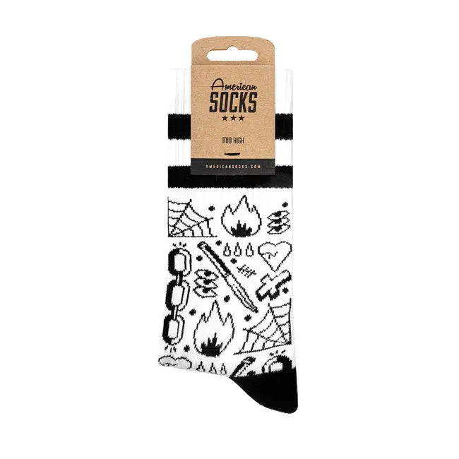 American Socks Mid High Broken Chain Socks  - FREE UK Shipping, FREE 365 Day Returns | Moto Central