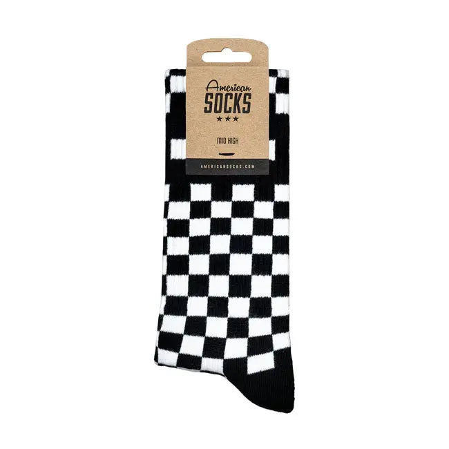 American Socks Mid High Checkerboard Socks  - FREE UK Shipping, FREE 365 Day Returns | Moto Central