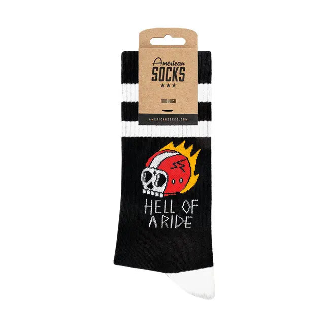 American Socks Mid High Hell Of A Ride Socks  - FREE UK Shipping, FREE 365 Day Returns | Moto Central