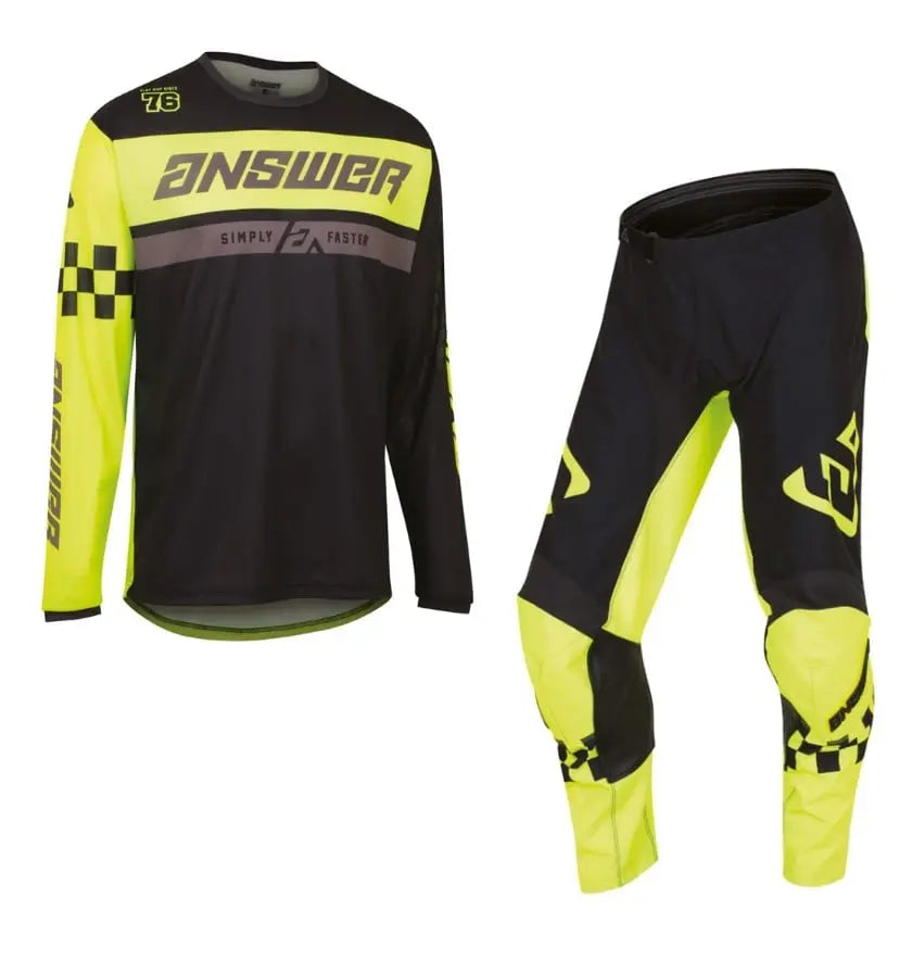 Answer Racing Arkon Octane Kids Motocross Pant & Jersey Kit Hyper Acid / Black FREE UK Delivery, FREE 365 Day Returns | Moto Central