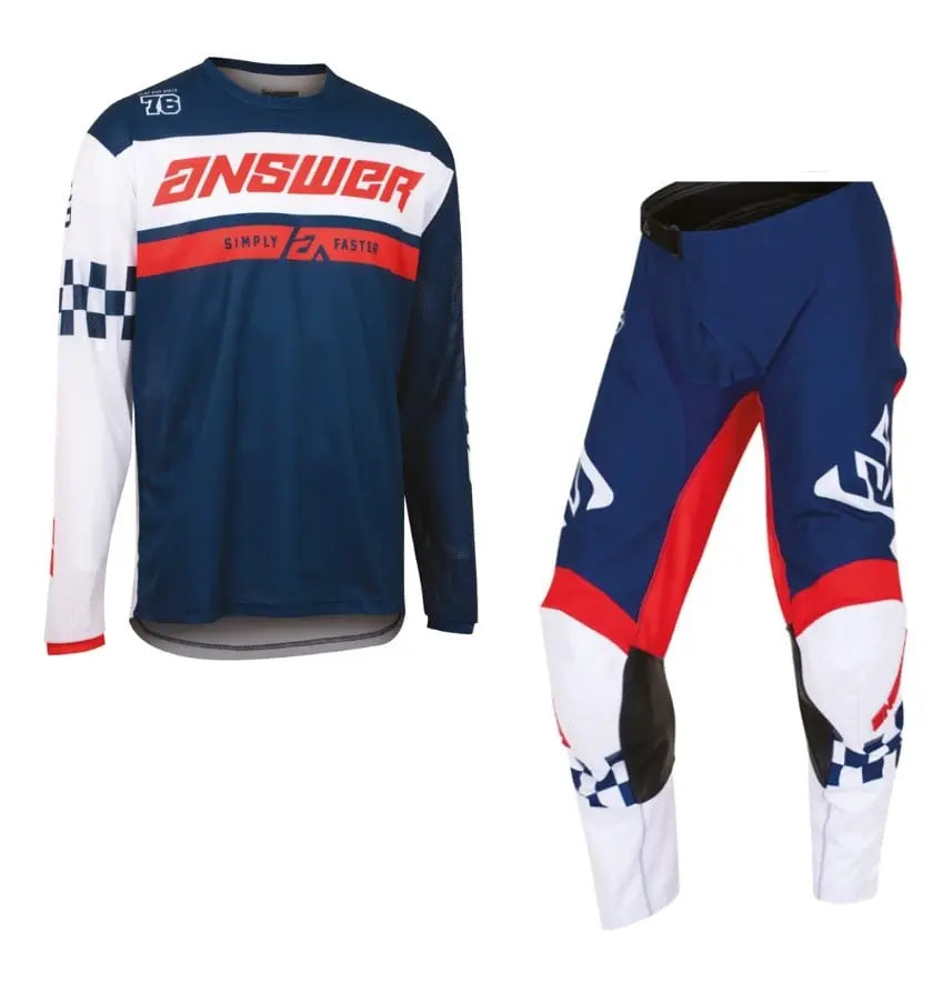 Answer Racing Arkon Octane Kids Motocross Pant & Jersey Kit Navy / White FREE UK Delivery, FREE 365 Day Returns | Moto Central