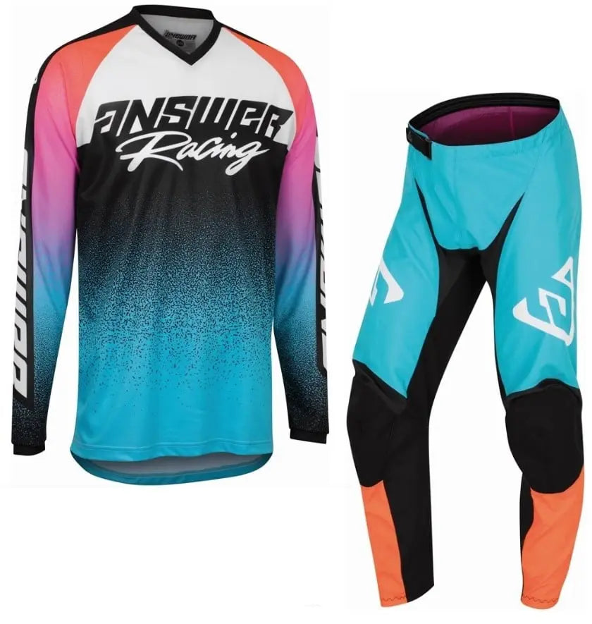 Answer Racing Syncron Prism Kids Motocross Pant & Jersey Kit Astana / Hyper Orange FREE UK Delivery, FREE 365 Day Returns | Moto Central