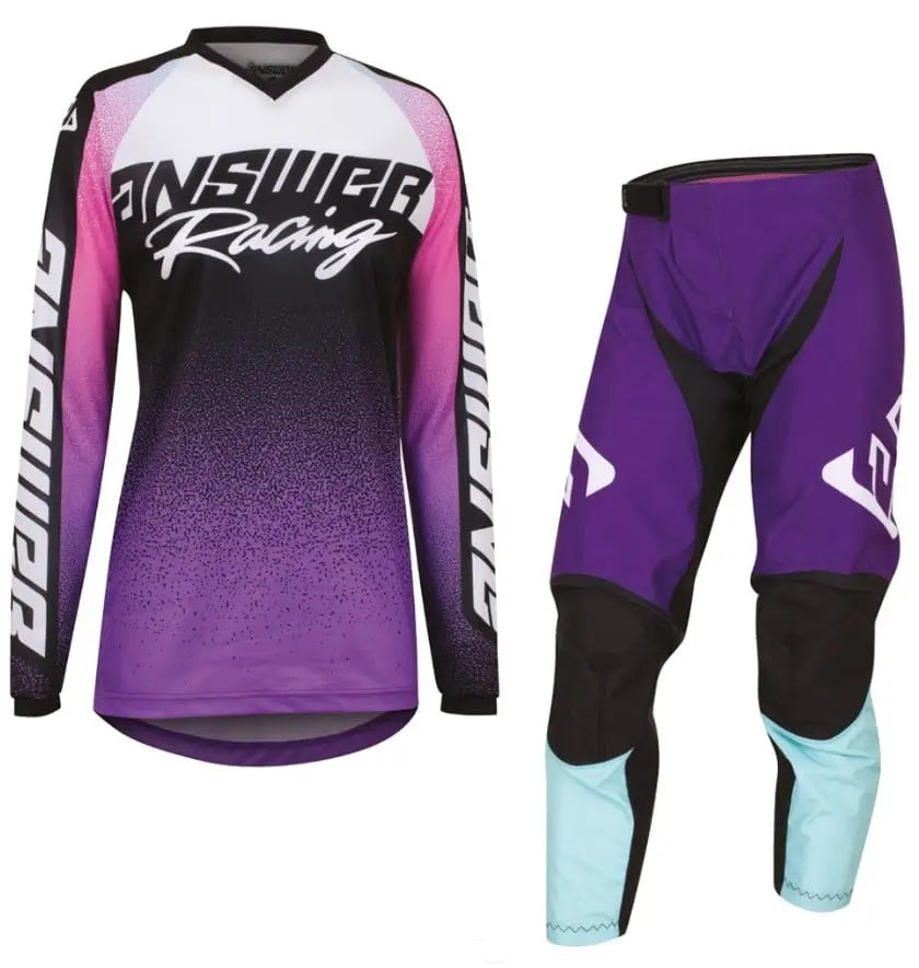 Answer Racing Syncron Prism Kids Motocross Pant & Jersey Kit Purple / Seafoam FREE UK Delivery, FREE 365 Day Returns | Moto Central