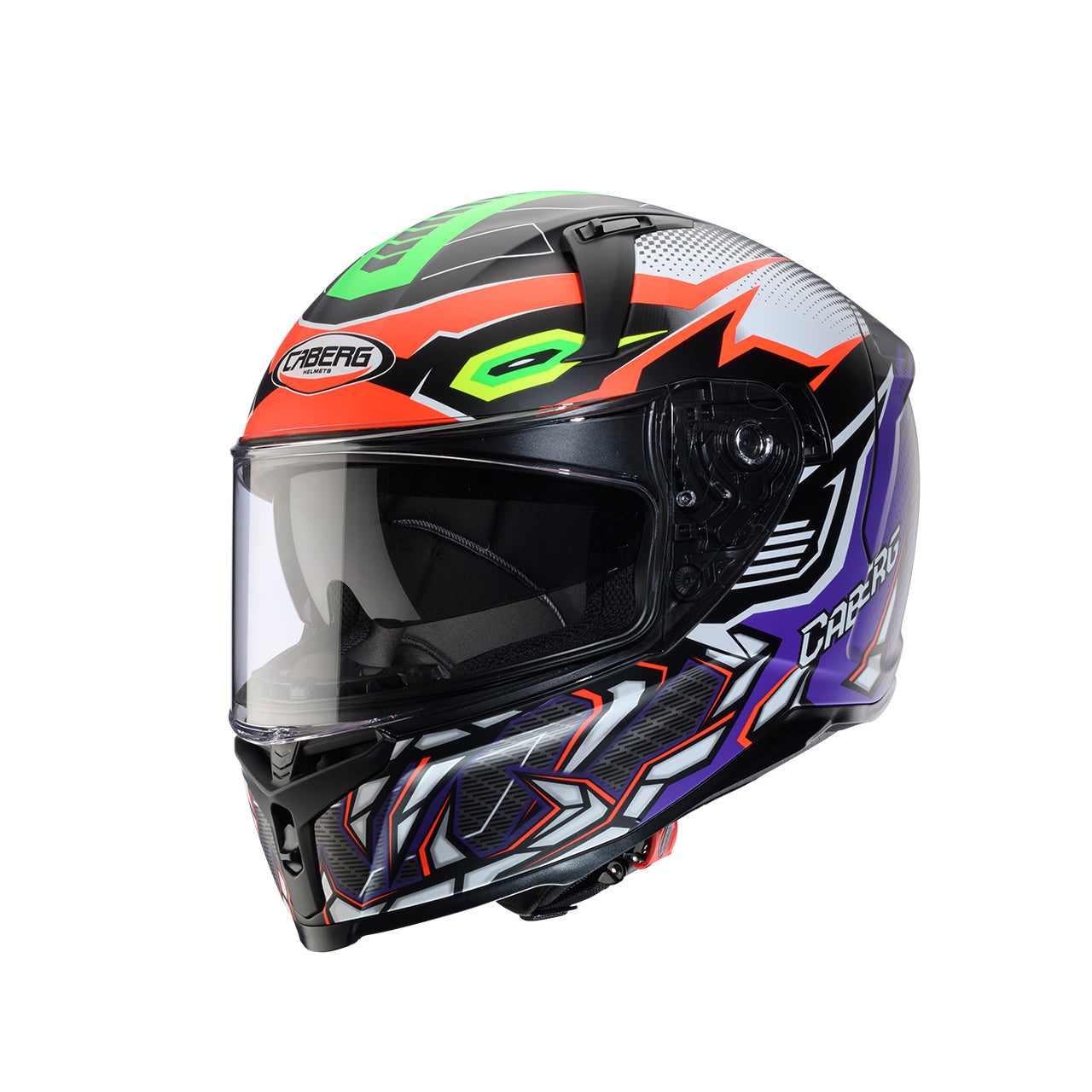 Caberg Avalon X Gurkha Full Face Helmet Matt Black / Fluo Orange / Fluo Green / Purple - FREE UK Shipping, FREE 365 Day Returns | Moto Central