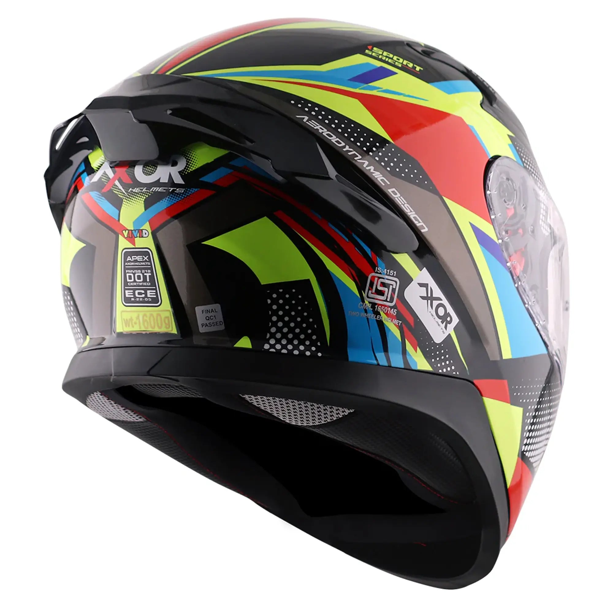 Axor Apex Vivid Gloss Black / Neon Yellow FREE UK Delivery, FREE 365 Day Returns | Moto Central