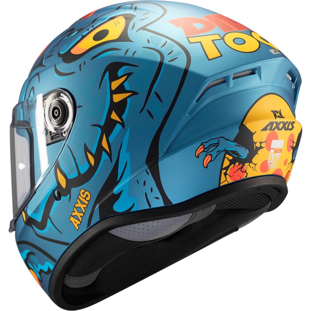 Axxis Draken S Dinotoon C7 Full Face Helmet Matt Blue  - FREE UK Delivery - Moto Central