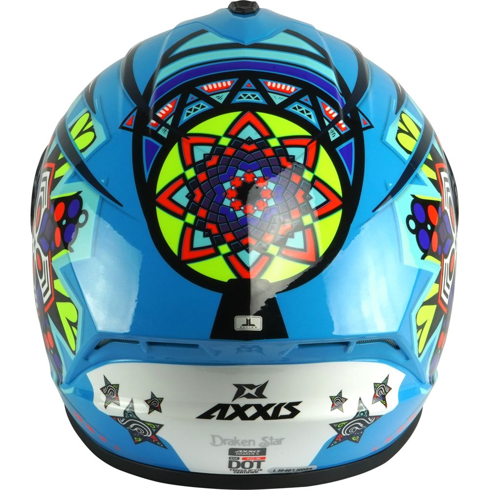 Axxis Draken S Star C17 Full Face Helmet Gloss Fluo Blue  - FREE UK Delivery - Moto Central