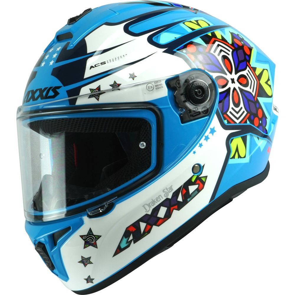 Axxis Draken S Star C17 Full Face Helmet Gloss Fluo Blue