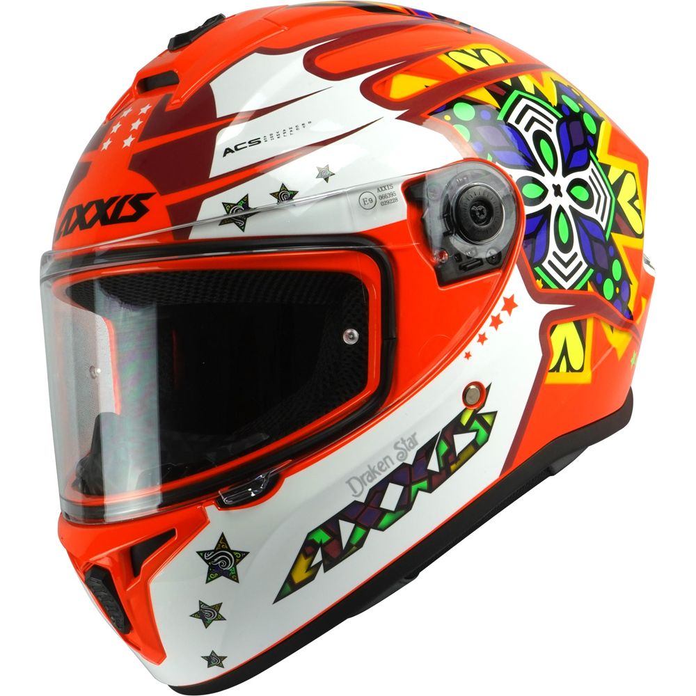 Axxis Draken S Star C5 Full Face Helmet Gloss Fluo Red