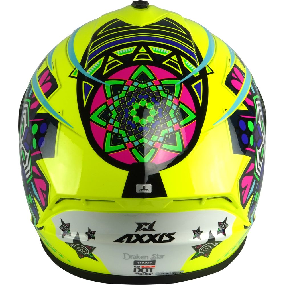 Axxis Draken S Star C3 Full Face Helmet Gloss Fluo Yellow  - FREE UK Delivery - Moto Central