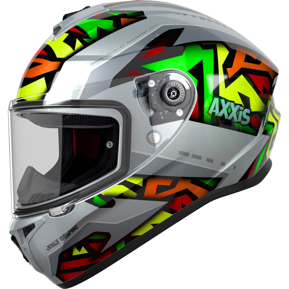 Axxis Draken S Jolly C2 Full Face Helmet Gloss Grey