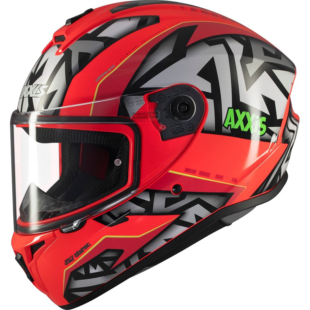 Axxis Draken S Jolly C5 Full Face Helmet Gloss Red - FREE UK Shipping, FREE 365 Day Returns | Moto Central